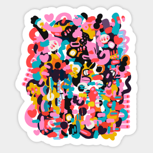 Block of blobby madness Sticker